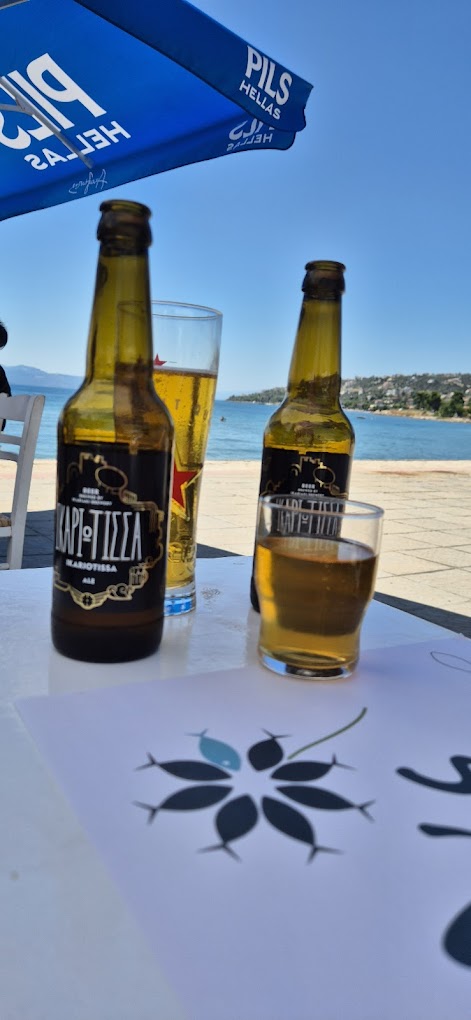 Local beers by the sea at Anthos