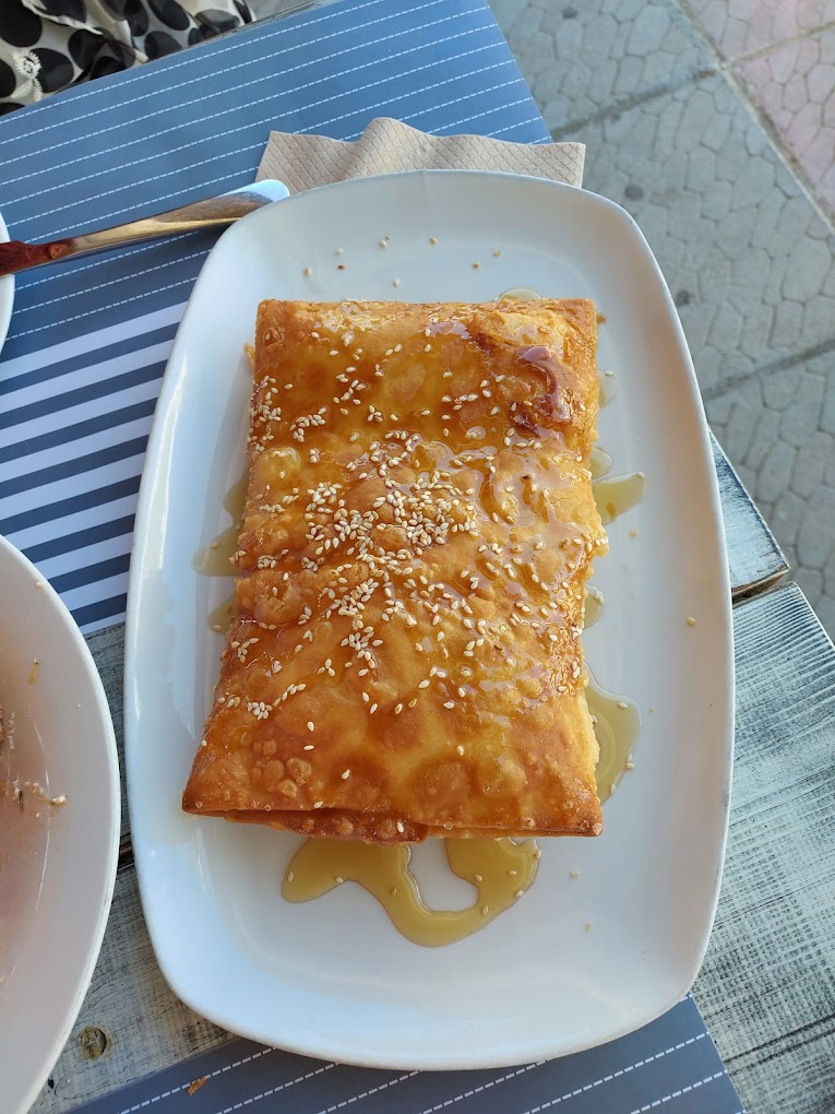 Evias cheese pie with honey