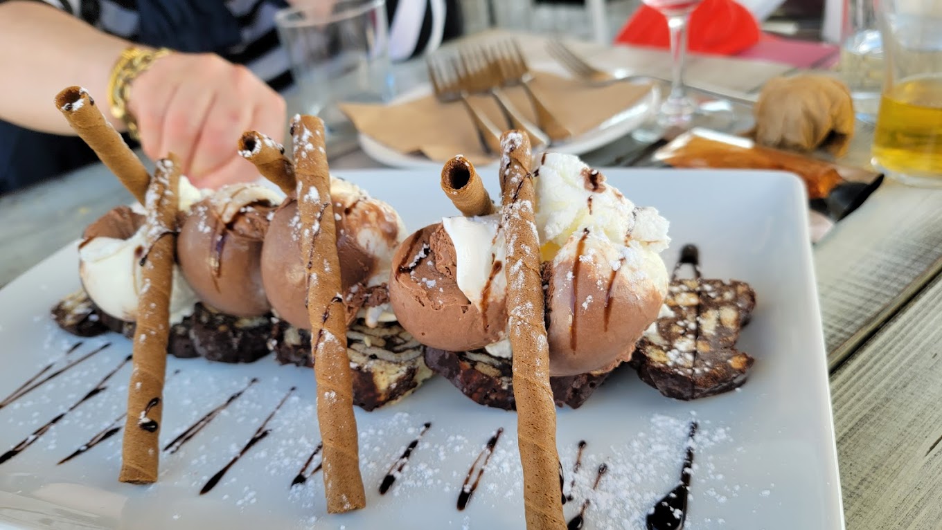 Complimentary dessert from the kitchen